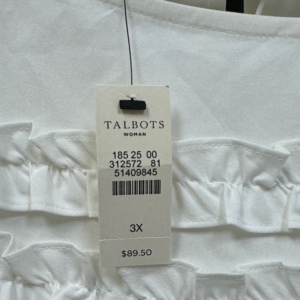 Talbots White Ruffled Blouse - Picture 4 of 7